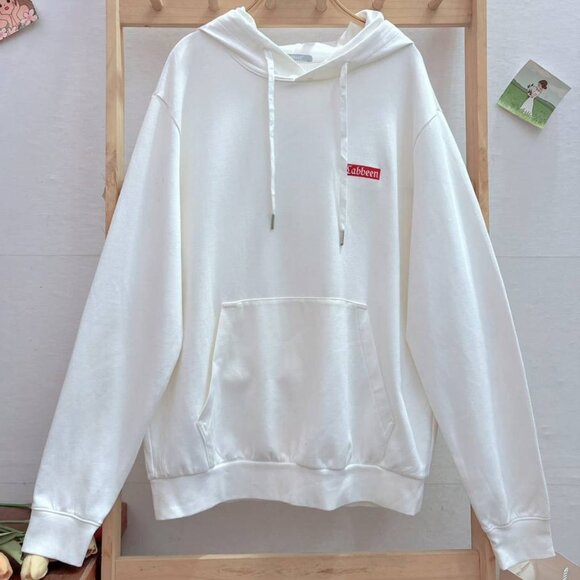 Tops - Oversized Bacisc White Hoodie